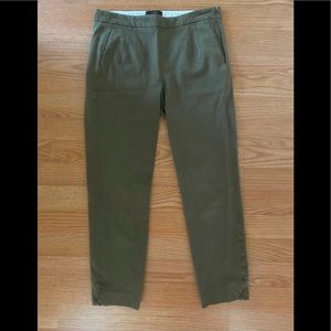 J. Crew Martie Crop pant, Olive Green